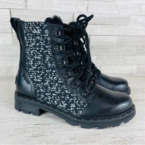 SOREL WOMEN'S LENNOX LACE COZY Black WaterproofWINTER BOOT NWOB Size 6M